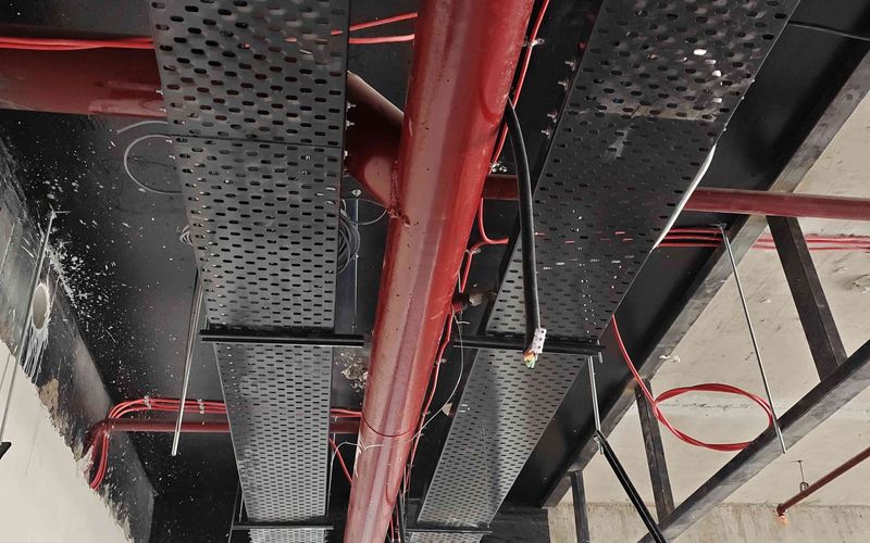 Fire pipe and cable tray ceiling work