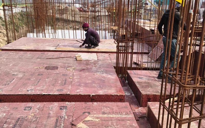Slab formwork and rebar tying